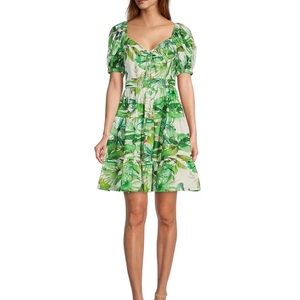 Antonio Melani Paola Jungle Tropical Print V-Neck Short Sleeve Dress NWT Sz: 0